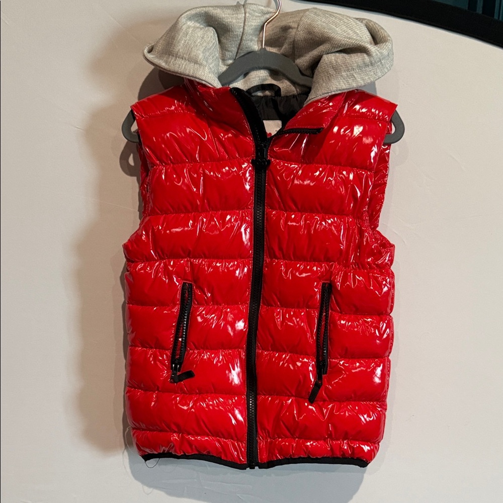 Appaman Glossy Red Puffer Vest with Hood
